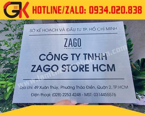 BẢNG INOX ĂN MÒN - ZAGO